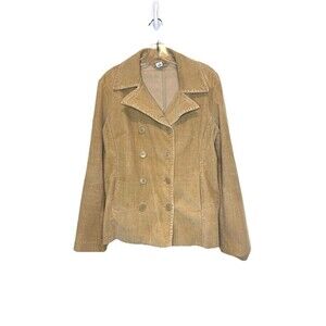 Gap Corduroy‎ Blazer Jacket Tan Double Breasted Button Front Cottage Woman Small